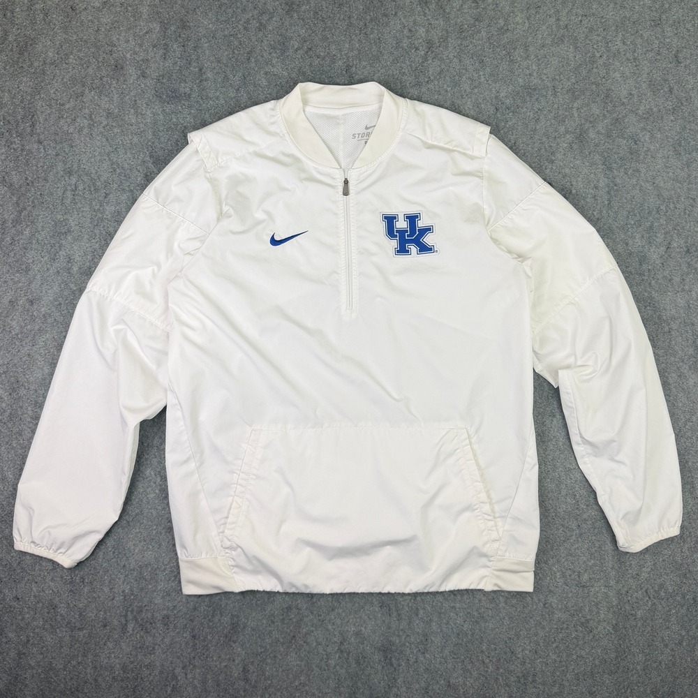 Nike Kentucky Wildcats Storm-FIT Quarter Zip Windbreaker White 814109-100 Mens M